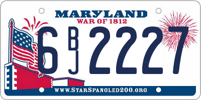 MD license plate 6BJ2227