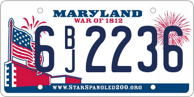 MD license plate 6BJ2236