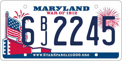MD license plate 6BJ2245