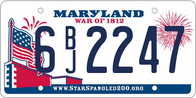 MD license plate 6BJ2247