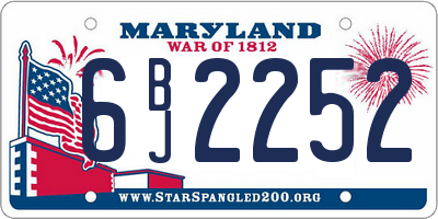 MD license plate 6BJ2252