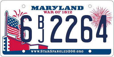 MD license plate 6BJ2264