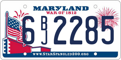 MD license plate 6BJ2285