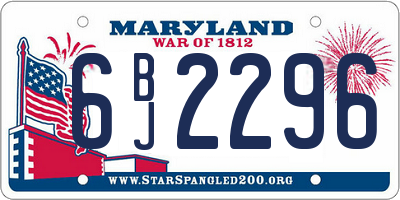 MD license plate 6BJ2296