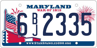 MD license plate 6BJ2335