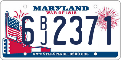 MD license plate 6BJ2371