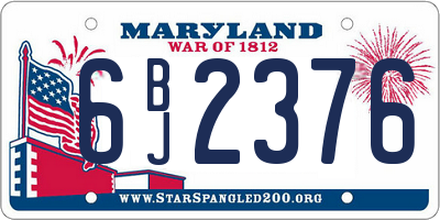 MD license plate 6BJ2376