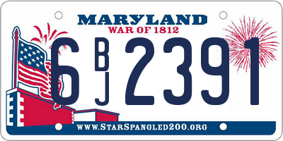 MD license plate 6BJ2391