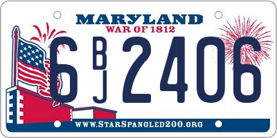 MD license plate 6BJ2406