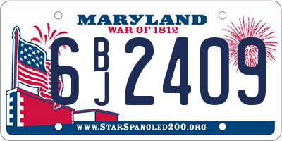 MD license plate 6BJ2409