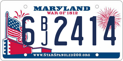 MD license plate 6BJ2414
