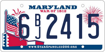 MD license plate 6BJ2415