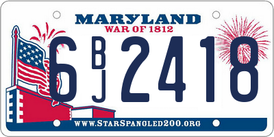 MD license plate 6BJ2418