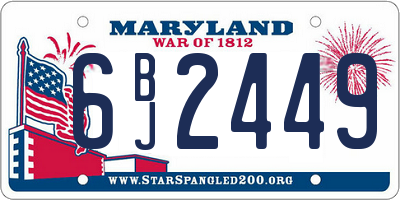MD license plate 6BJ2449