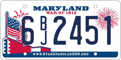MD license plate 6BJ2451