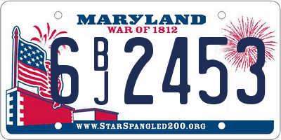 MD license plate 6BJ2453