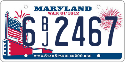 MD license plate 6BJ2467