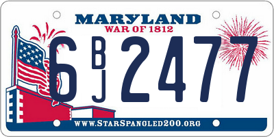 MD license plate 6BJ2477