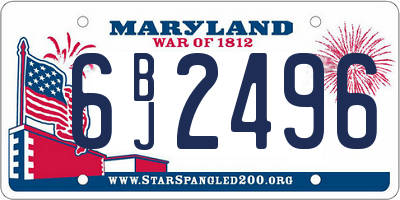 MD license plate 6BJ2496