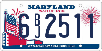 MD license plate 6BJ2511