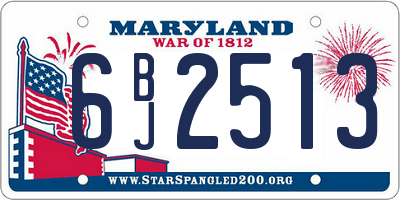 MD license plate 6BJ2513