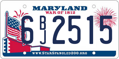 MD license plate 6BJ2515