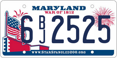 MD license plate 6BJ2525