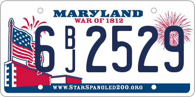 MD license plate 6BJ2529