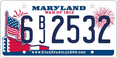 MD license plate 6BJ2532