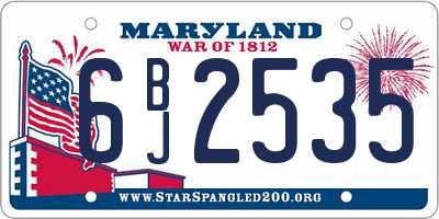 MD license plate 6BJ2535
