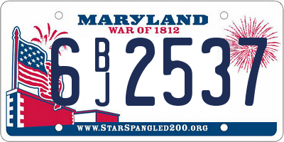MD license plate 6BJ2537
