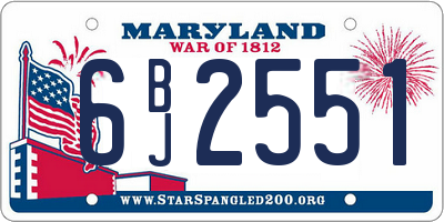 MD license plate 6BJ2551