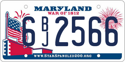 MD license plate 6BJ2566