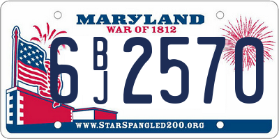 MD license plate 6BJ2570