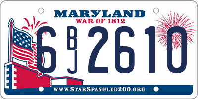 MD license plate 6BJ2610