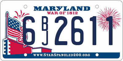 MD license plate 6BJ2611