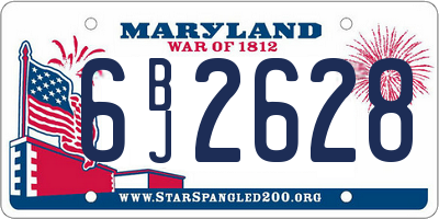 MD license plate 6BJ2628