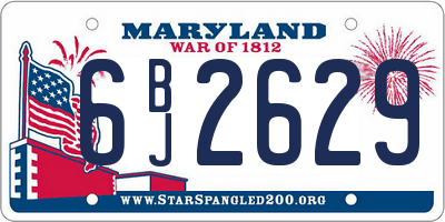 MD license plate 6BJ2629