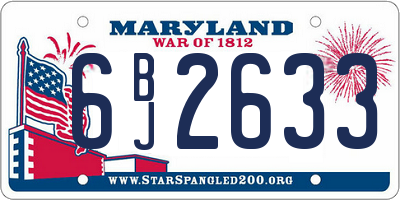 MD license plate 6BJ2633