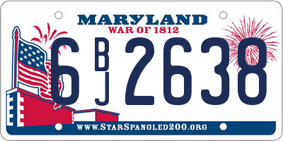 MD license plate 6BJ2638
