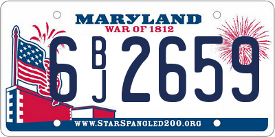 MD license plate 6BJ2659