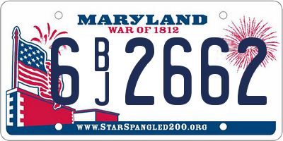 MD license plate 6BJ2662