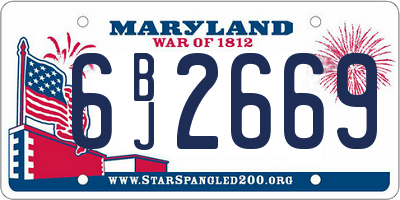MD license plate 6BJ2669
