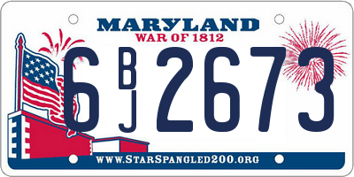 MD license plate 6BJ2673