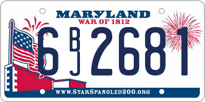 MD license plate 6BJ2681
