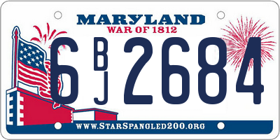 MD license plate 6BJ2684