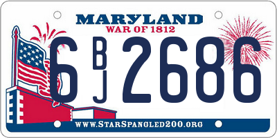 MD license plate 6BJ2686
