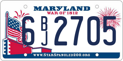 MD license plate 6BJ2705