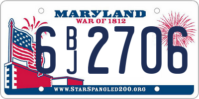 MD license plate 6BJ2706