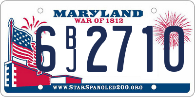 MD license plate 6BJ2710